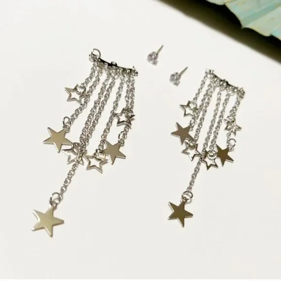 Multi star dangle drop earrings #175 - Picture 3 of 7